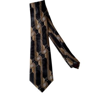 David Taylor Men’s Brown Black Print Tie